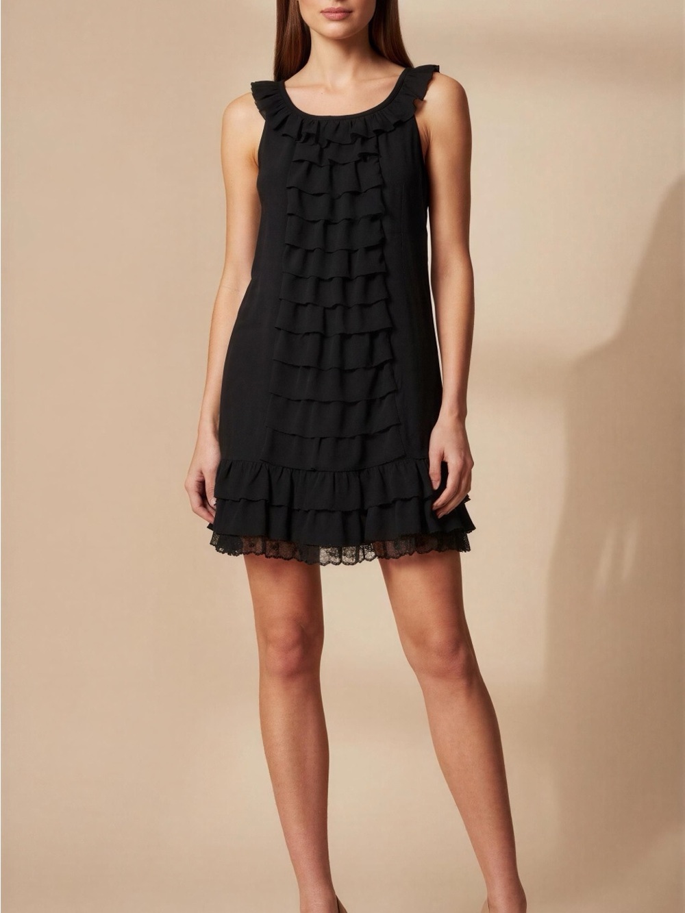 Xhilaration Black Ruffle Mini Dress